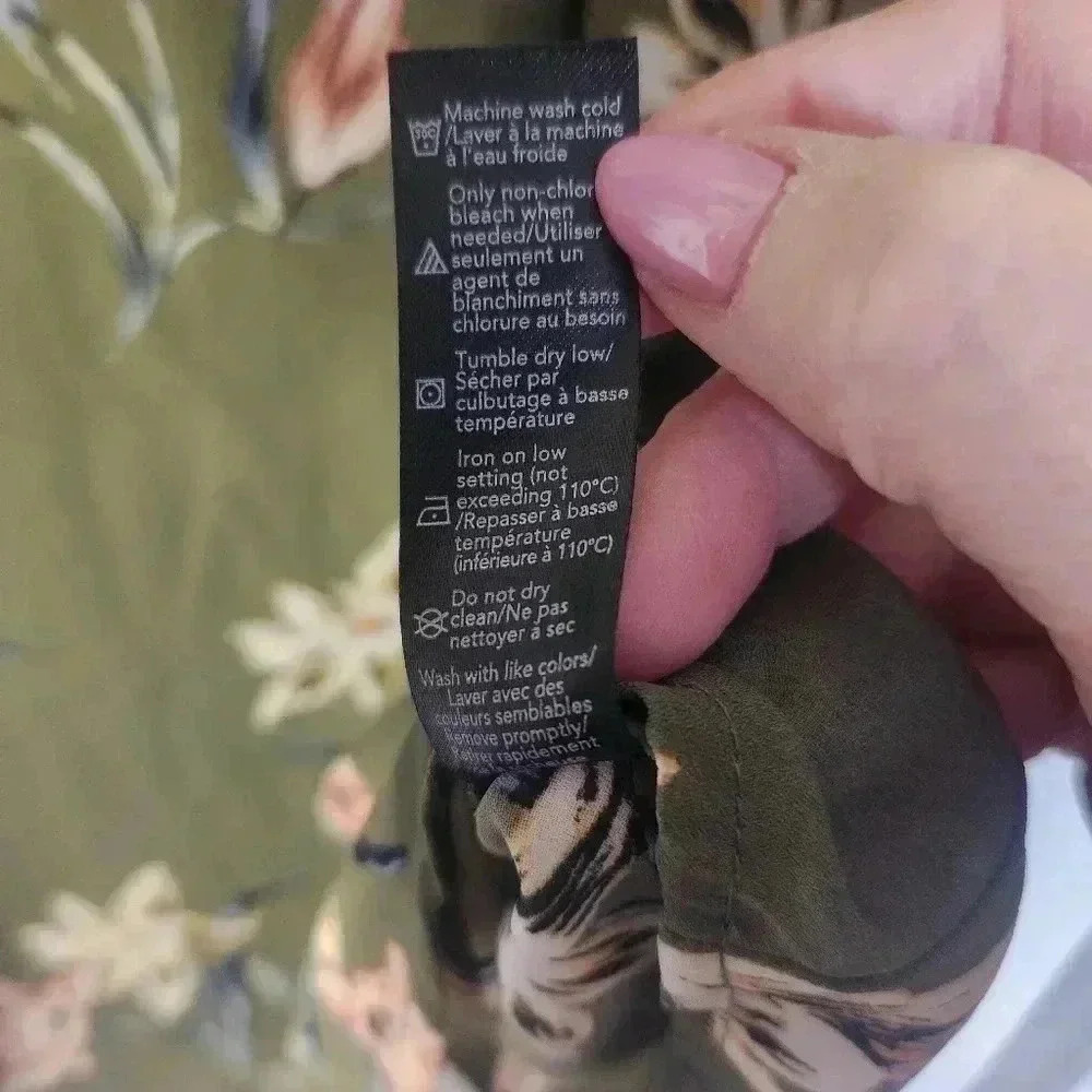 George Plus Size Olive Floral Cold Shoulder Top | Flowy Ruffle | 1X - Picture 11 of 11